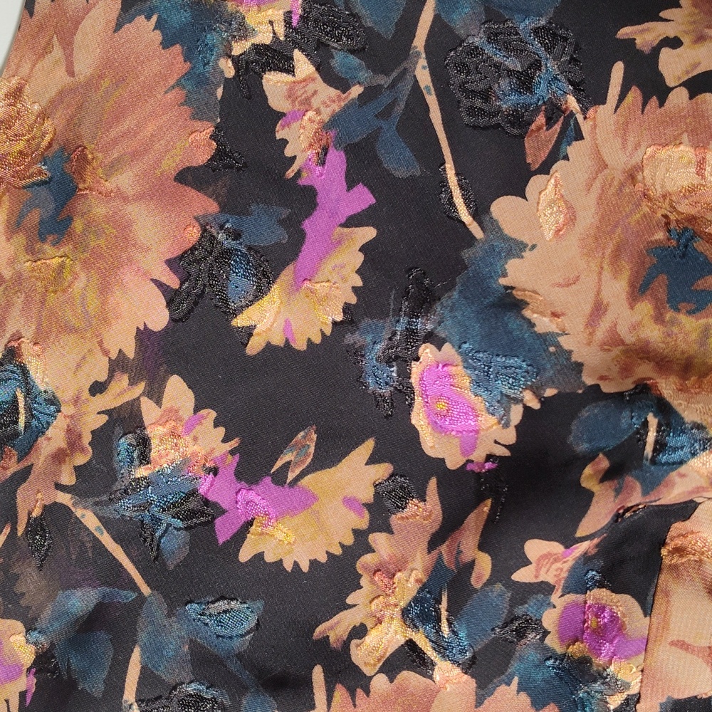 Lulus Dramatic Darling Black Floral Print Cowl Faux Wrap Maxi Dress XS - Picture 7 of 12